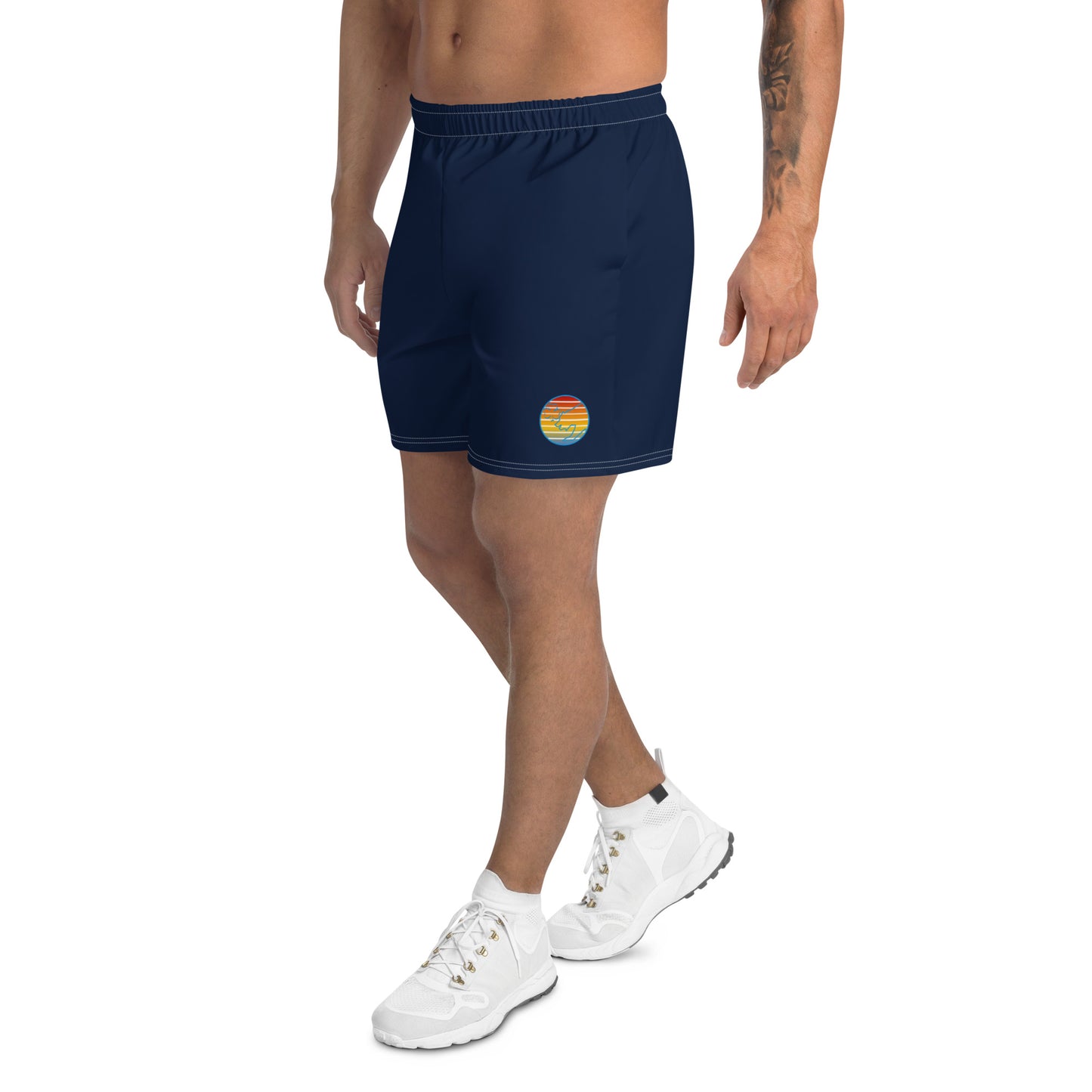 Retro Sunset Navy Men's Recycled Athletic Shorts