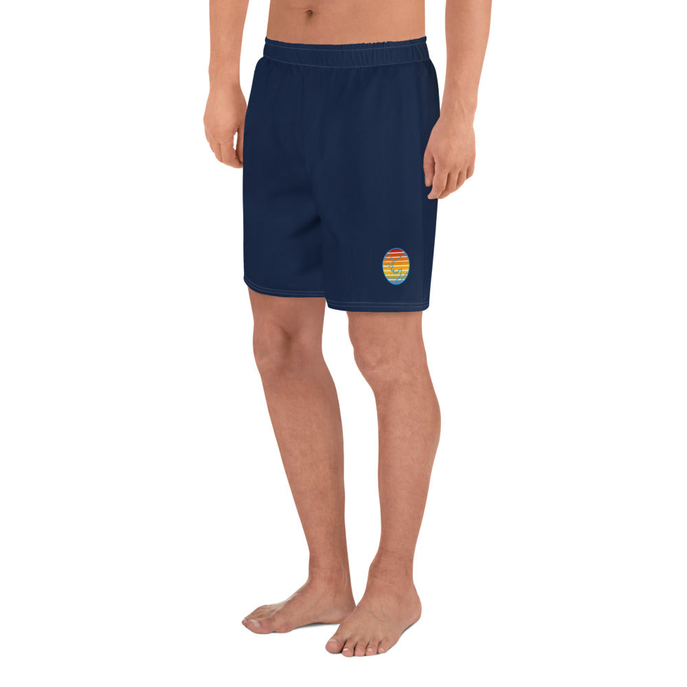 Retro Sunset Navy Men's Recycled Athletic Shorts