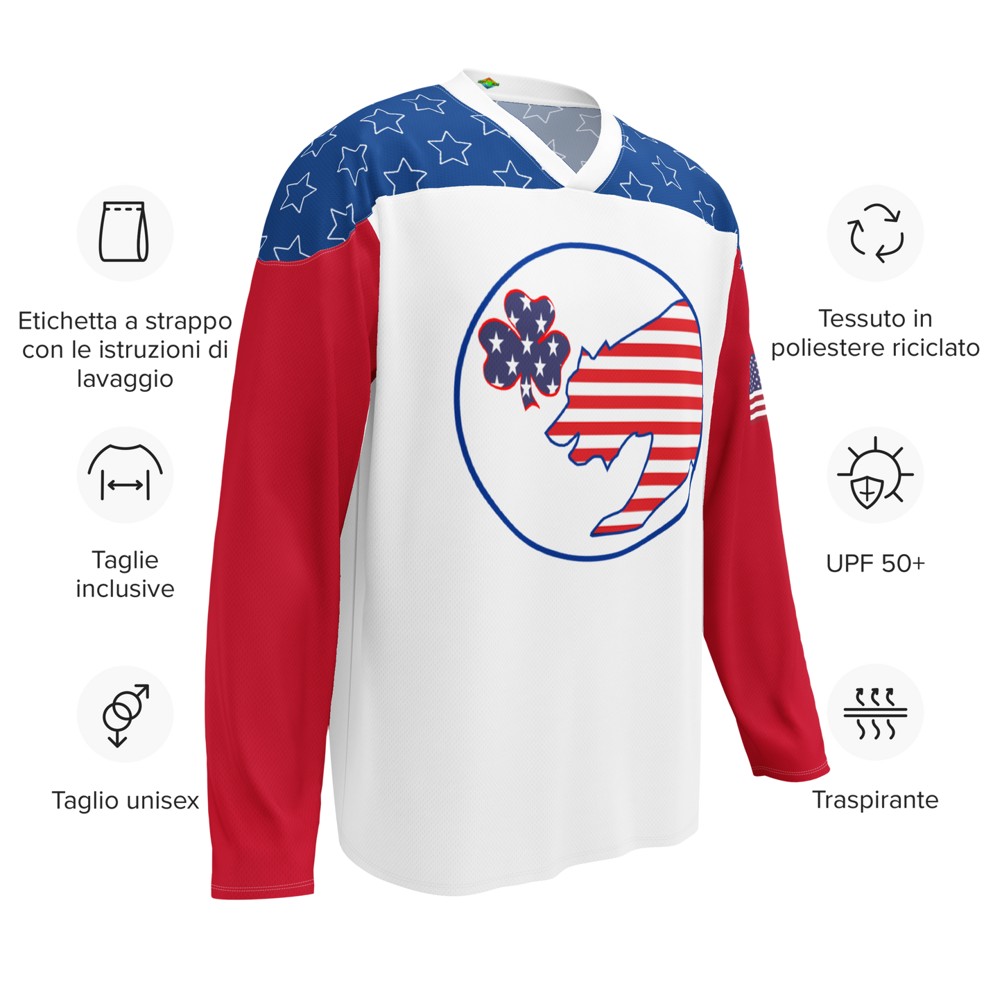 All American Luck Recycled hockey style jersey