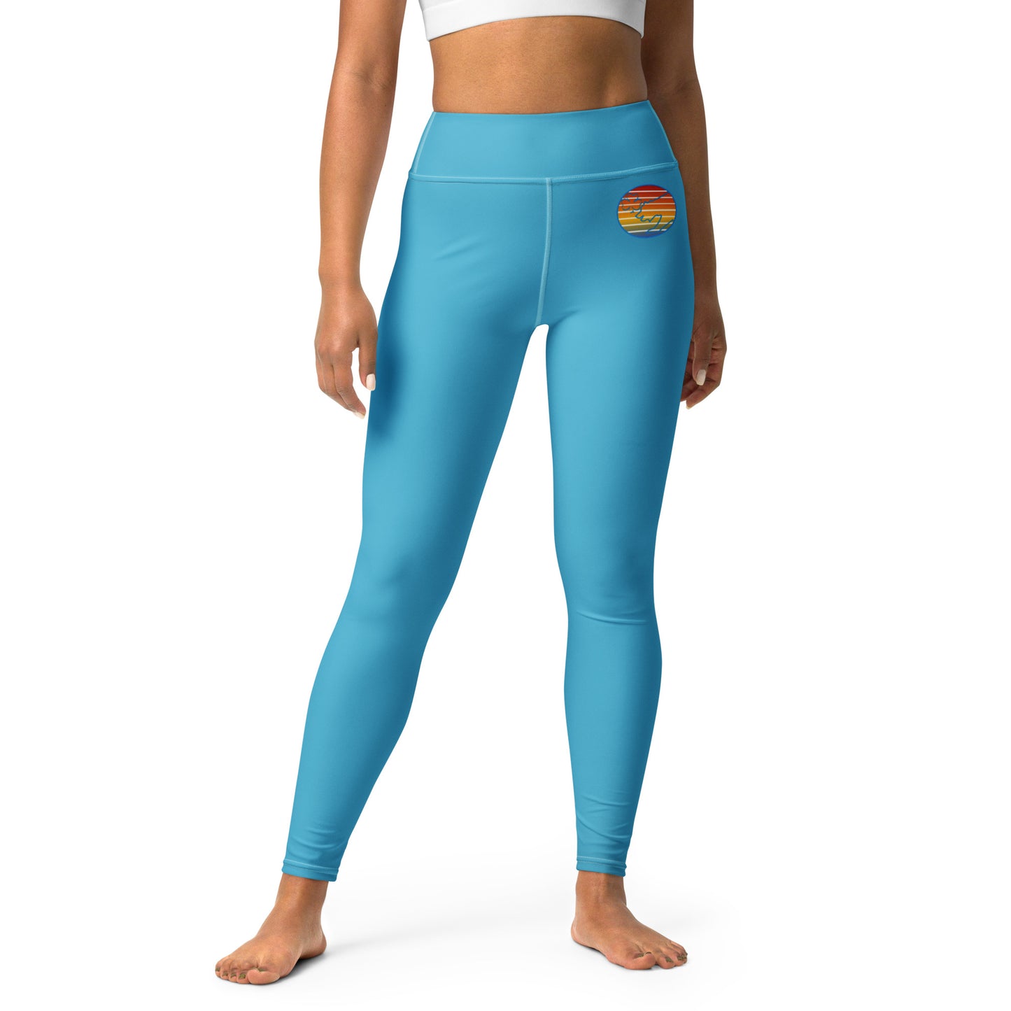 Bright Blue Sea Yoga Leggings