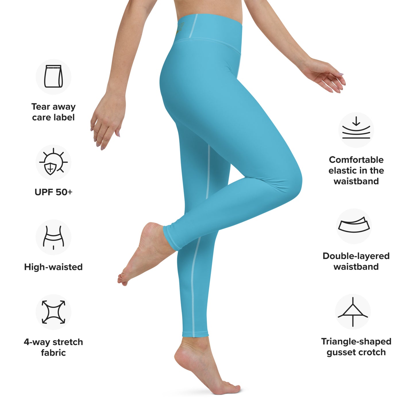 Bright Blue Sea Yoga Leggings