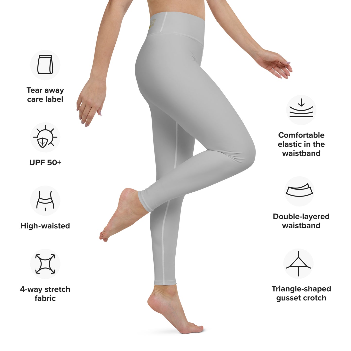 May Gray Original Logo Yoga Leggings