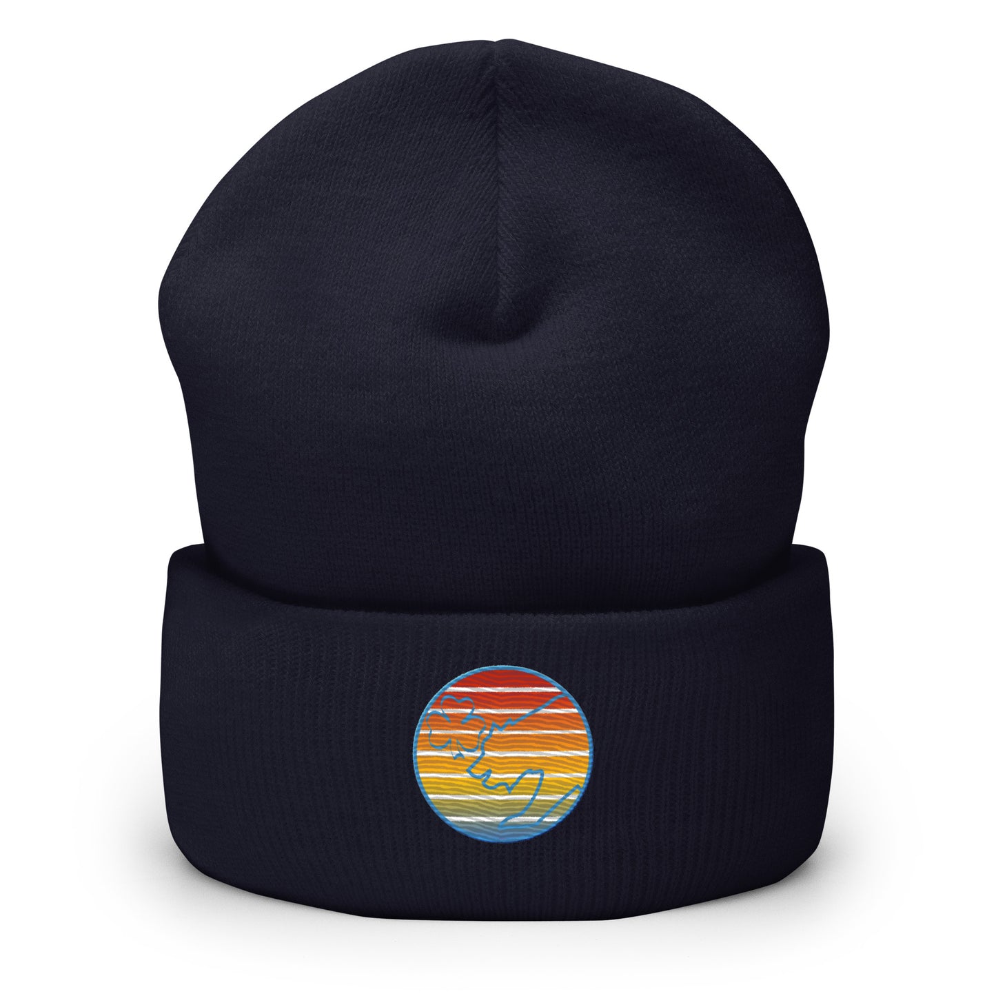 Retro Sunset Cuffed Beanie