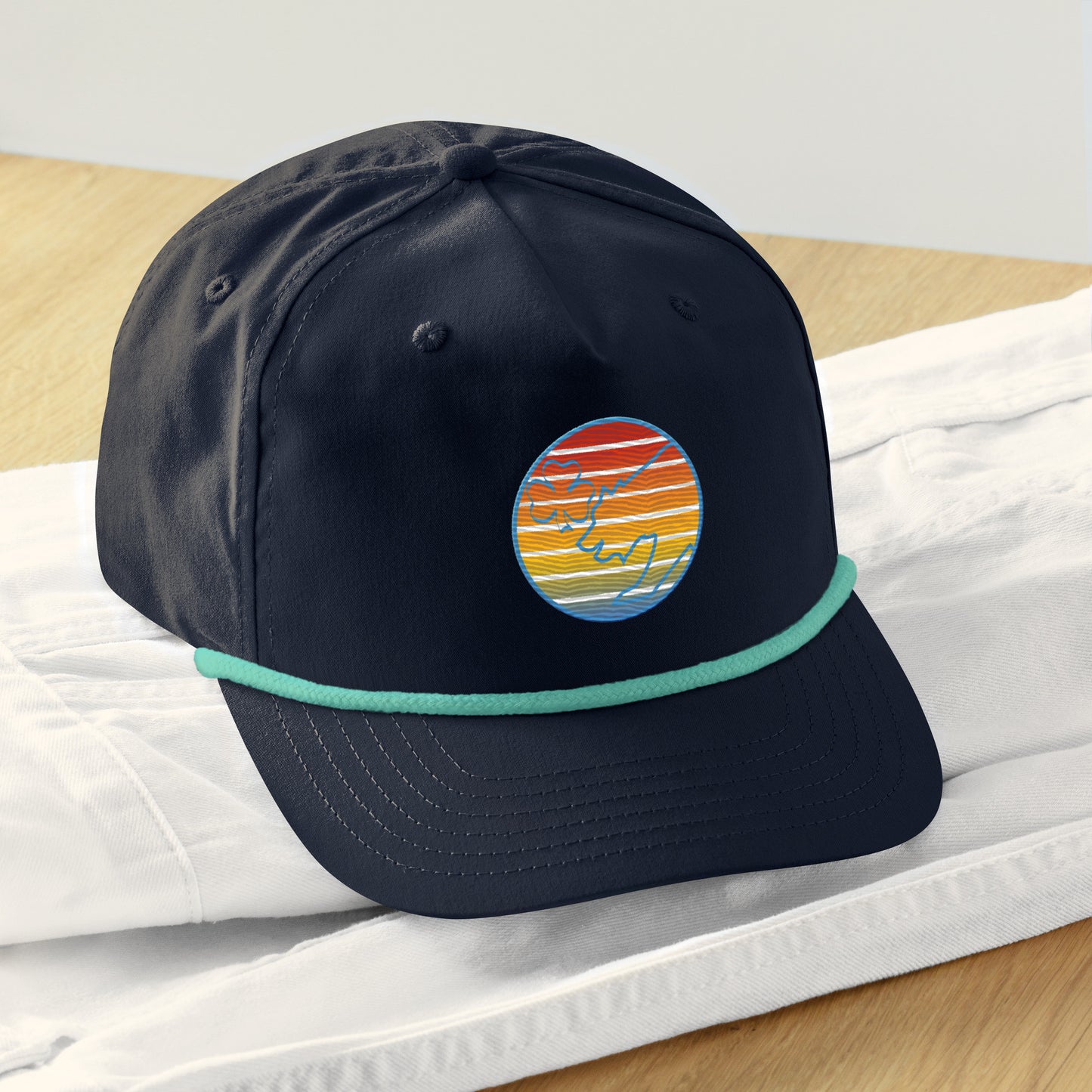 Retro Sunset Golf Rope Cap