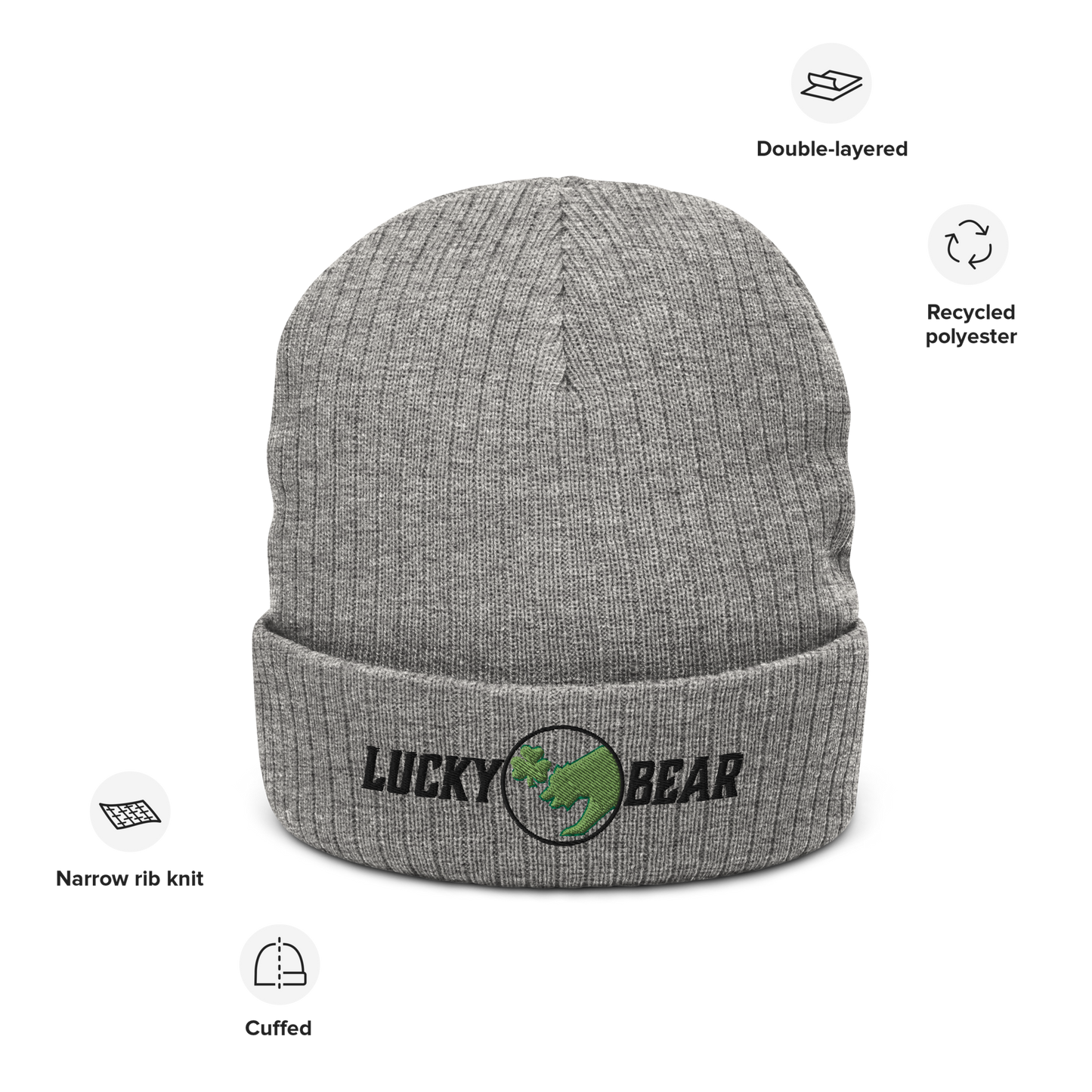 Stay Lucky Ribbed Knit Beanie