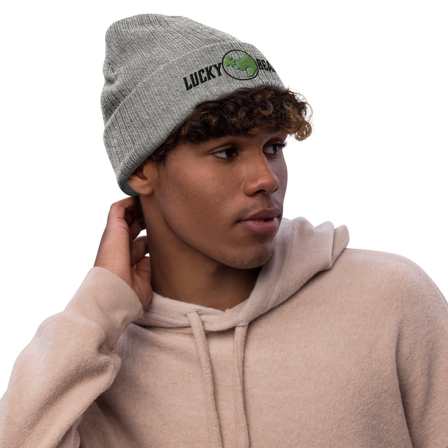 Stay Lucky Ribbed Knit Beanie