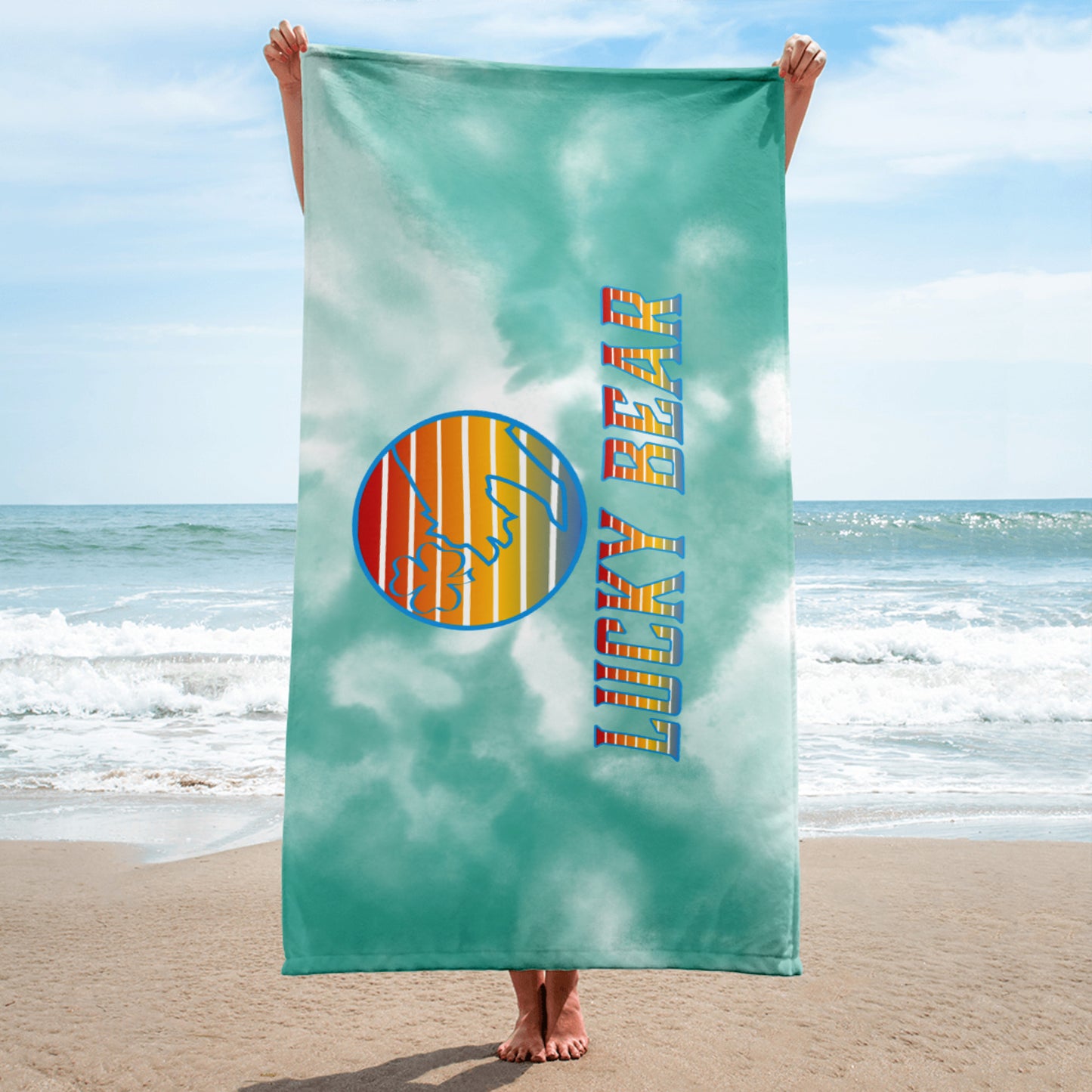 Retro Sunset Beach Towel