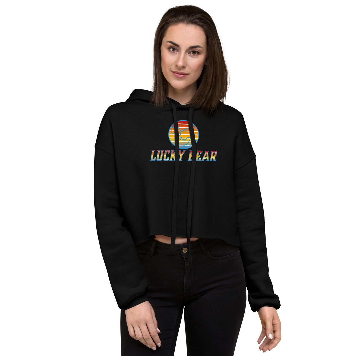 Women's Retro Sunset Crop Hoodie