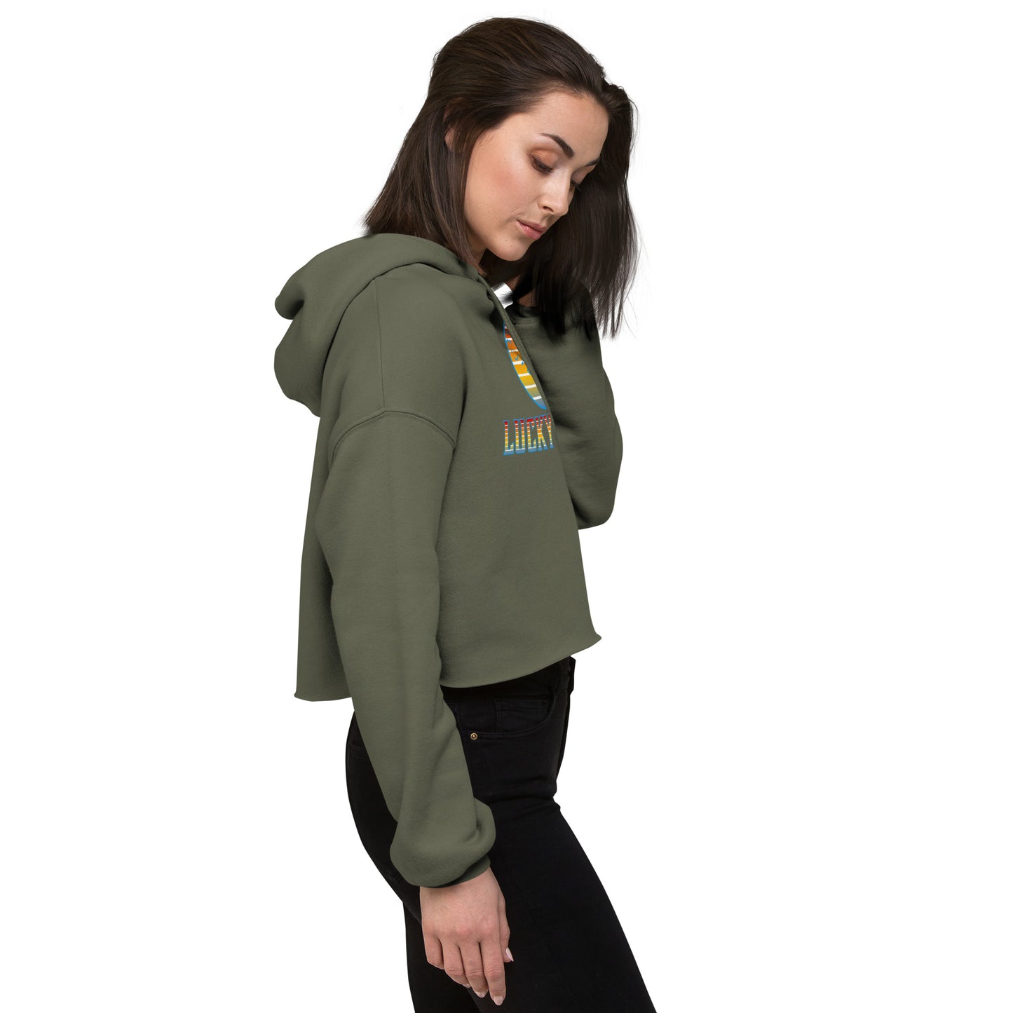 Women's Retro Sunset Crop Hoodie